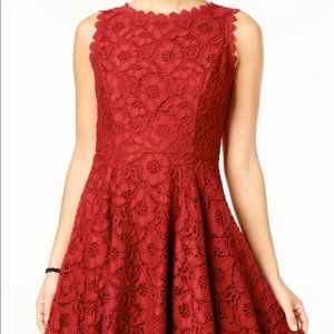 City Studio red lace fit & flare dress, sz 5, small